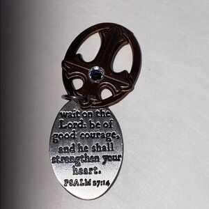 Inspirational Silver and Brown Necklace